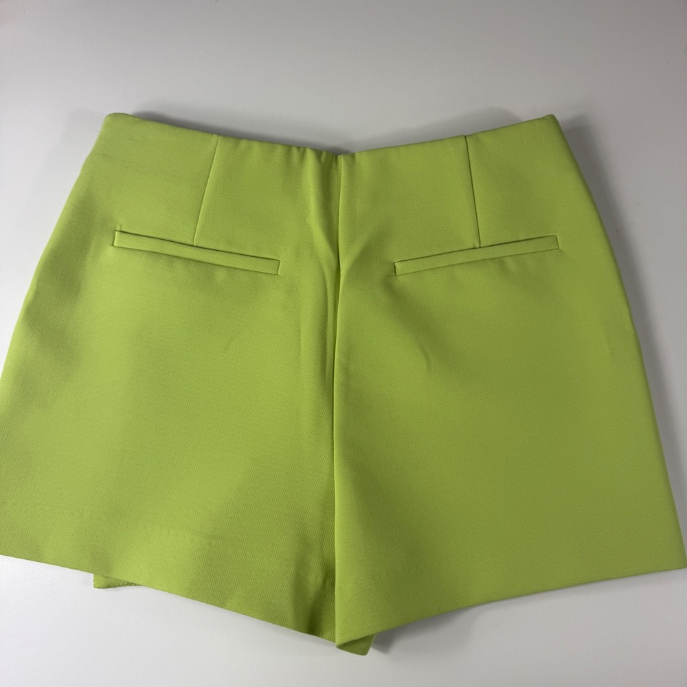 ZARA Skort Women Medium Green Mini Skirt Shorts Chic Minimalist Streetwear - Picture 3 of 9